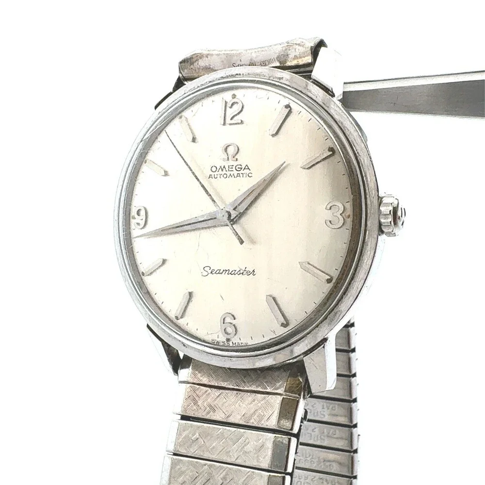 Omega Seamaster Automatic Stainless Steel 10k Gold Filled Flex Band Men's Watch